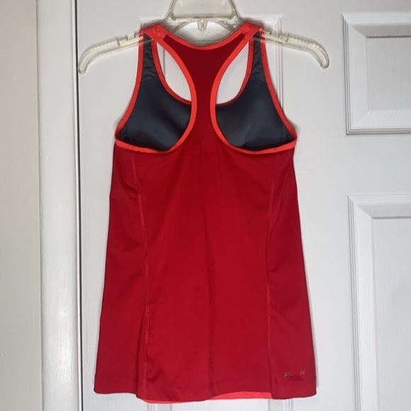 Nike Small Running Racer Back Tank Top Dri Fit Two Tone Pink Shelf Bra - Picture 4 of 7